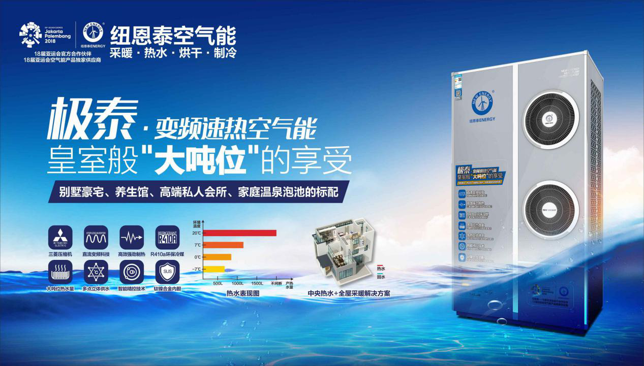 三層別墅中央熱水解決方案，首選紐恩泰極泰空氣能熱水器