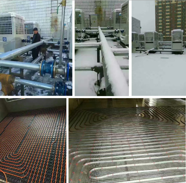 延邊雪地里的紐恩泰空氣能，-25℃超低溫條件下穩定采暖！